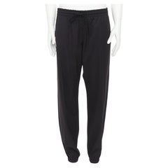 SAINT LAURENT 2018 virgin wool beaded side trim drawstring jogger pants FR48 M