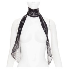 SAINT LAURENT 2019 Bandana Lavalliere Tie wool paisley print etamine long scarf