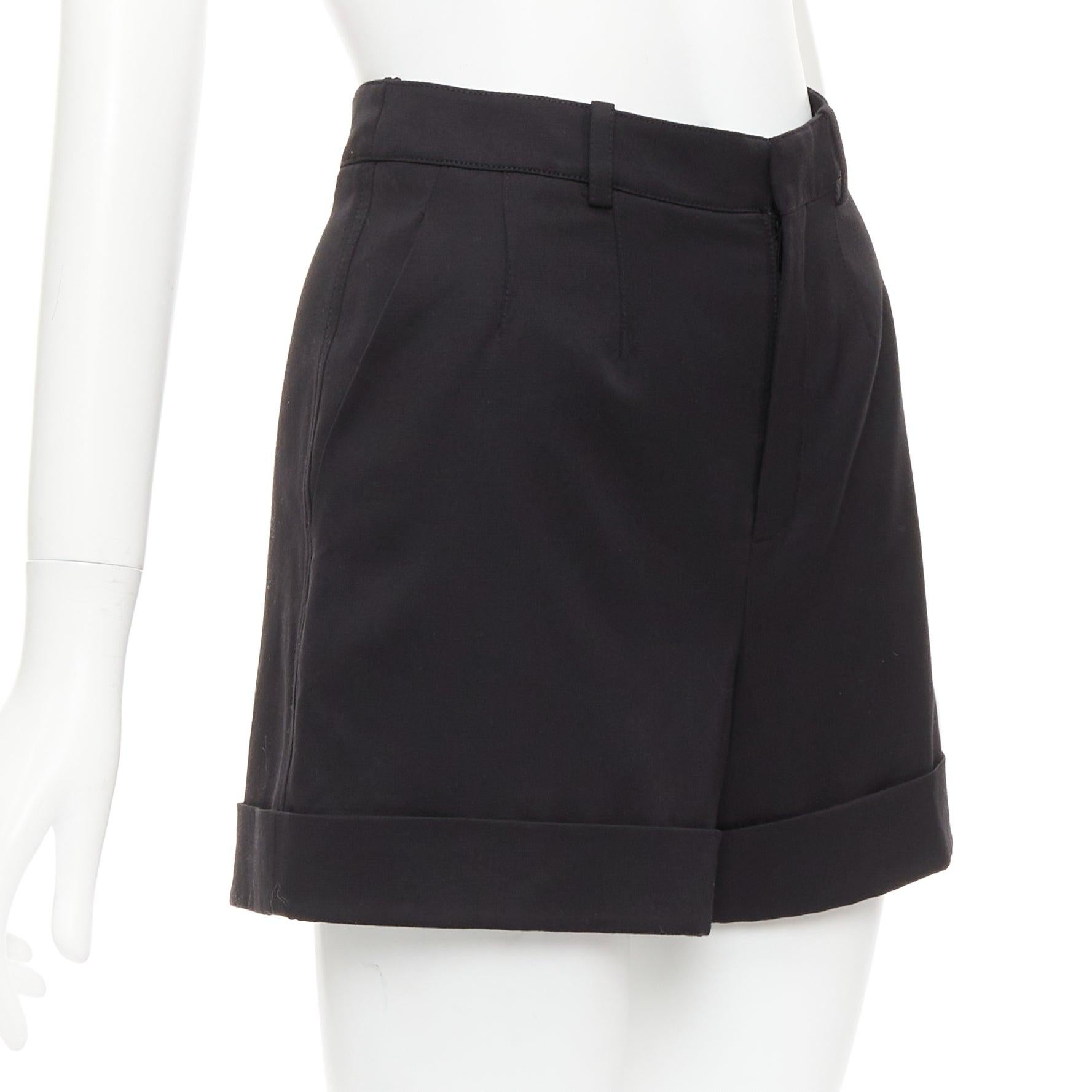 SAINT LAURENT 2019 Schwarze Schurwoll-Shorts mit hohem Bund FR36 XS Damen