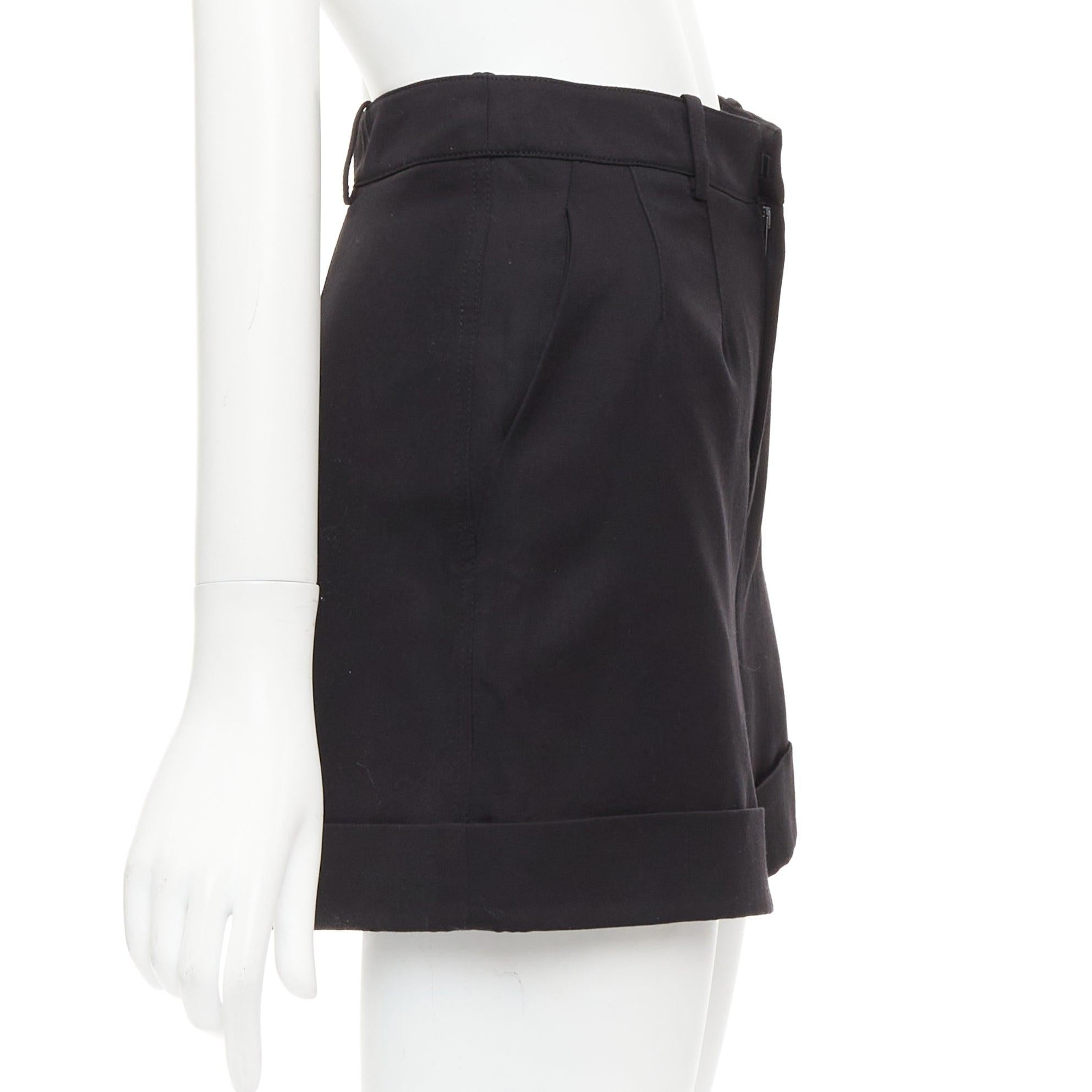 SAINT LAURENT 2019 Schwarze Schurwoll-Shorts mit hohem Bund FR36 XS 1
