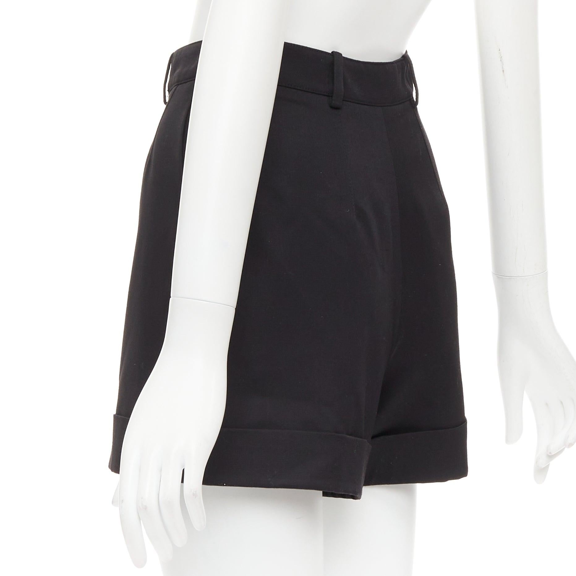SAINT LAURENT 2019 Schwarze Schurwoll-Shorts mit hohem Bund FR36 XS 3