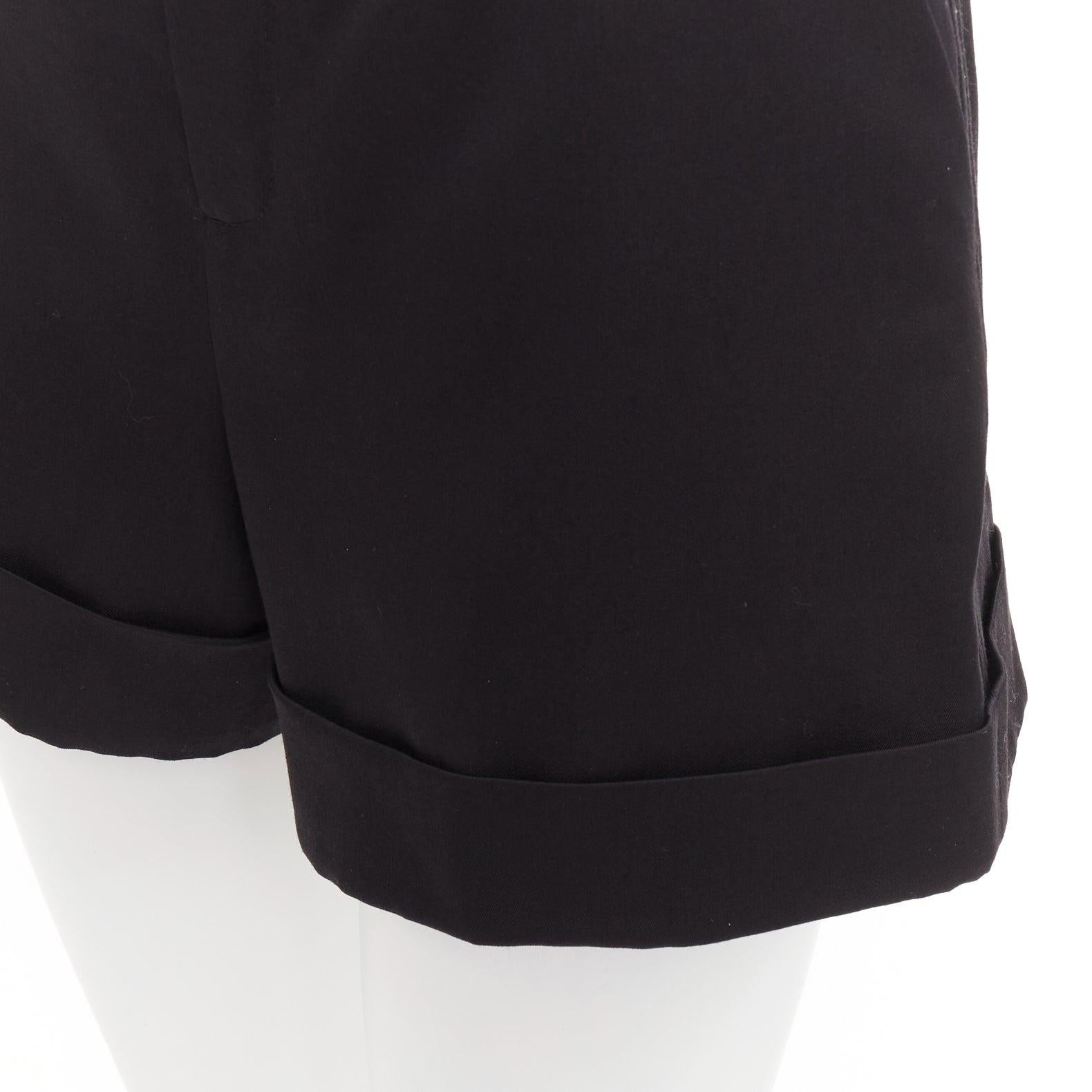 SAINT LAURENT 2019 Schwarze Schurwoll-Shorts mit hohem Bund FR36 XS 4