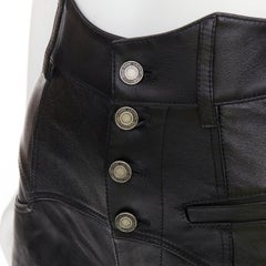 SAINT LAURENT 2019 lambskin tulip high waisted cuffed western shorts FR34 XS