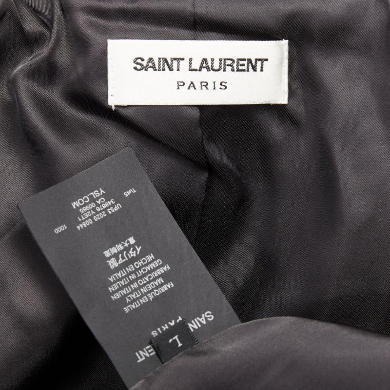 SAINT LAURENT 2020 black sheepskin leather pocketed flight jacket L en venta 5