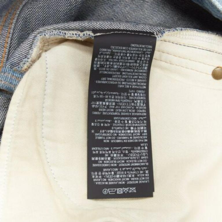 Short taille haute SAINT LAURENT 2020 en jean lavé bleu vieilli de 29 pouces en vente 4