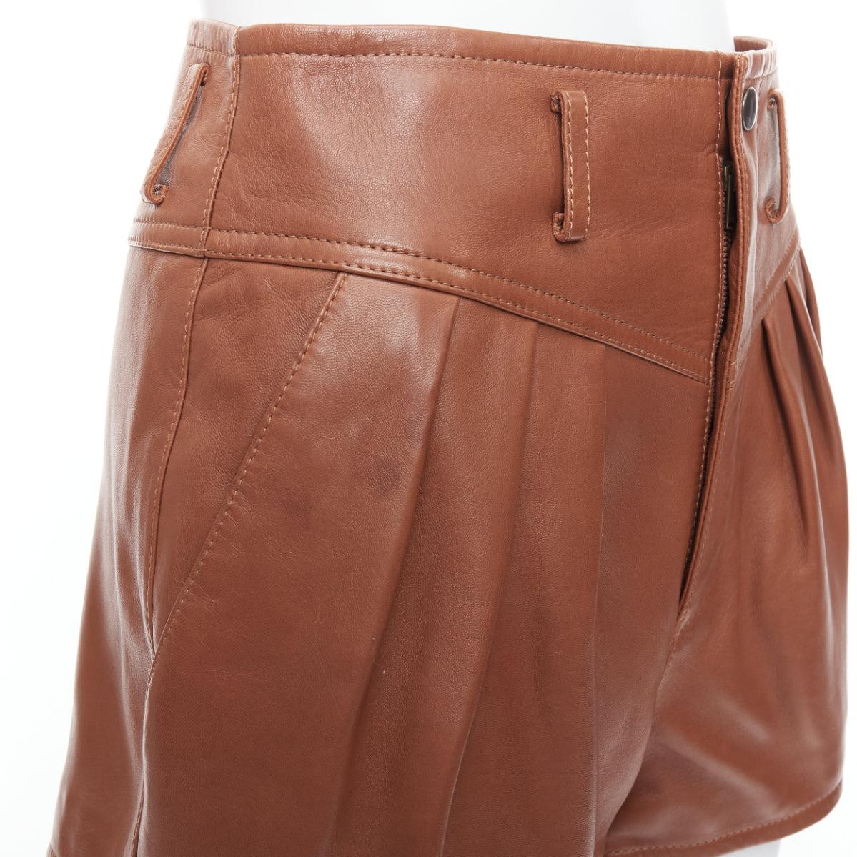 SAINT LAURENT 2020 brown lamb leather pleated riding shorts FR36 S
Reference: NKLL/A00393
Brand: Saint Laurent
Designer: Anthony Vaccarello
Collection: 2020
Material: Leather
Color: Brown
Pattern: Solid
Closure: Zip Fly
Lining: Black Fabric
Made in: