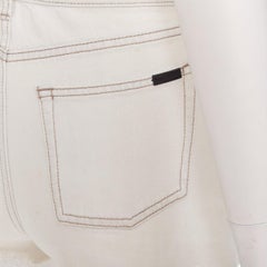 SAINT LAURENT 2021 light grey washed cotton distressed mini shorts 25"