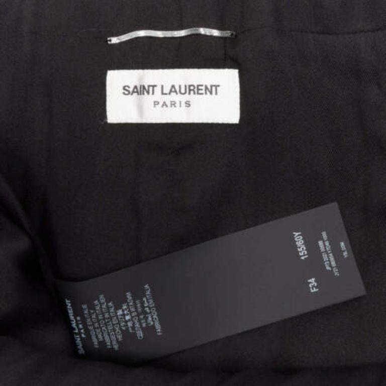 SAINT LAURENT 2021 Runway black faux fur mini skirt FR34 XS For Sale 3