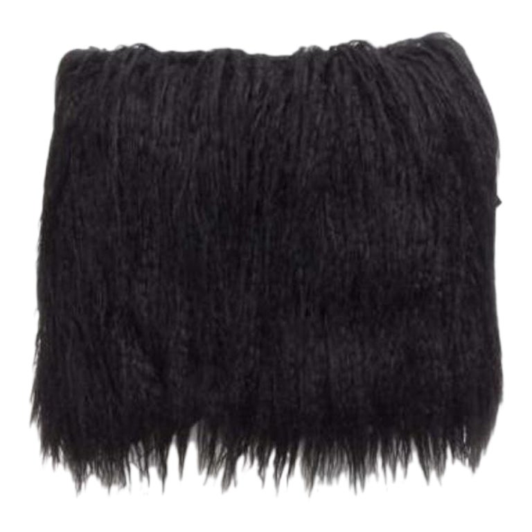 Saint Laurent 2021 Gonna in pelliccia sintetica nera FR34 XS