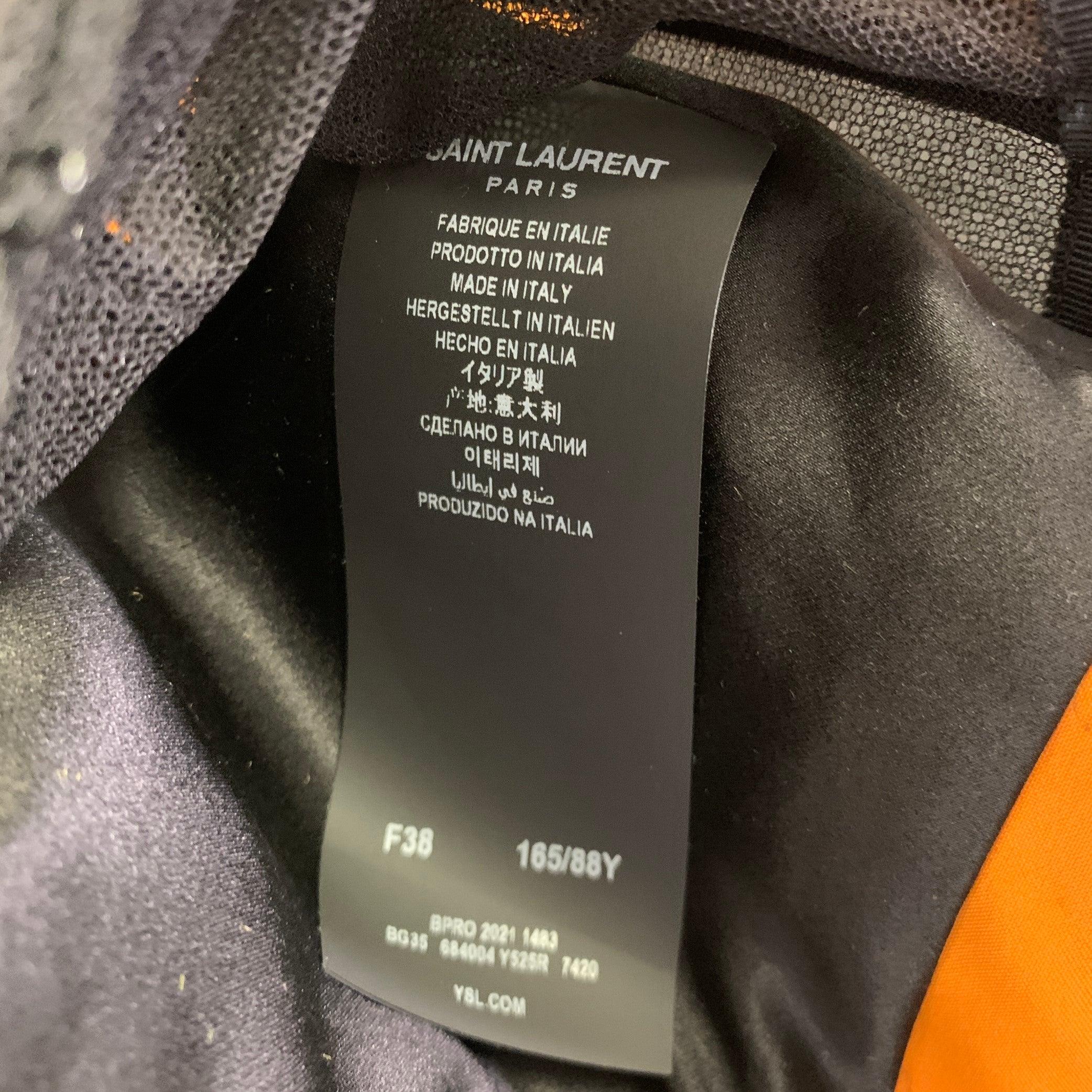 SAINT LAURENT 2021 Size 6 Orange Viscose Blend Corset Dress Top For Sale 2