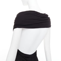 SAINT LAURENT 2022 cut out gathered off shoulder open back midi dress FR38 S