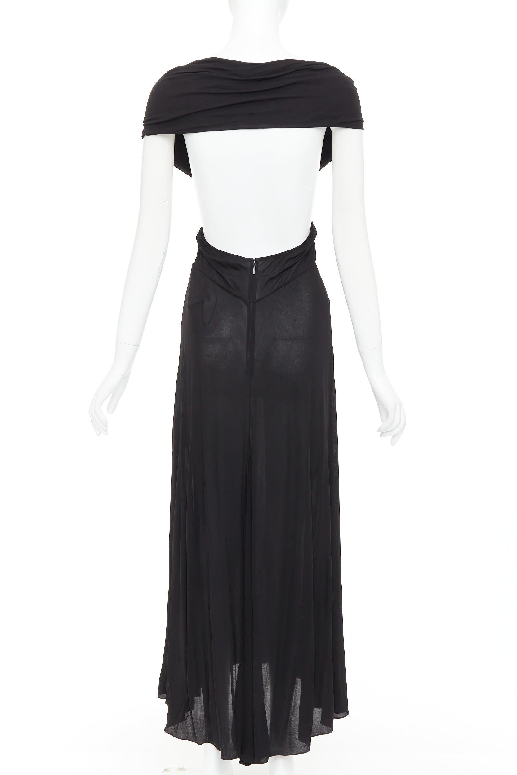 SAINT LAURENT 2022 cut out gathered off shoulder open back midi dress FR38 S en vente 1