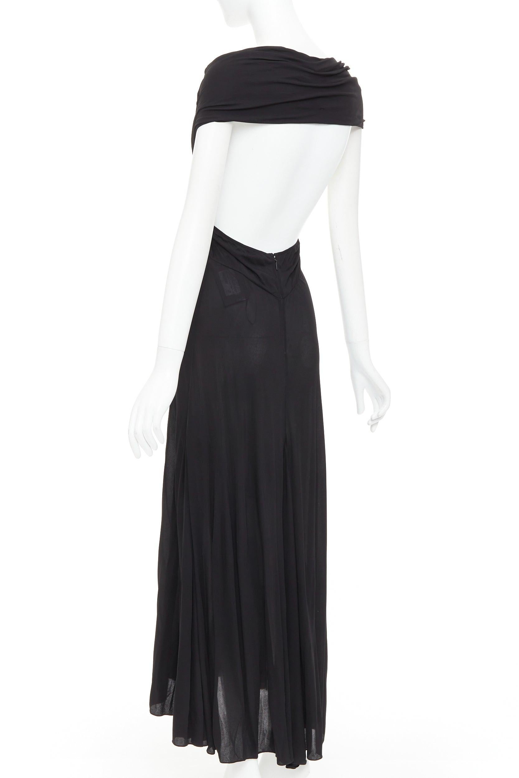 SAINT LAURENT 2022 cut out gathered off shoulder open back midi dress FR38 S en vente 2