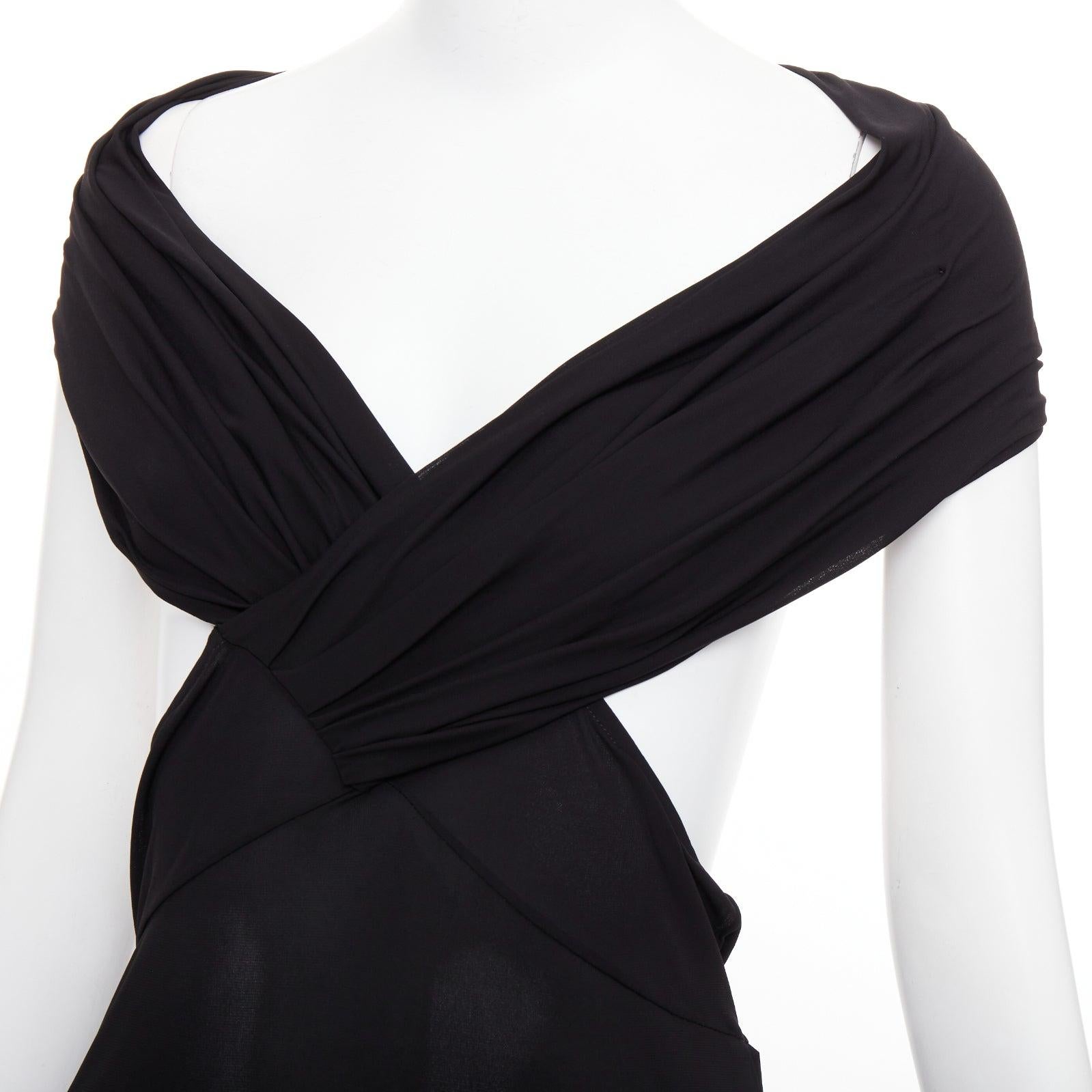 SAINT LAURENT 2022 cut out gathered off shoulder open back midi dress FR38 S en vente 3