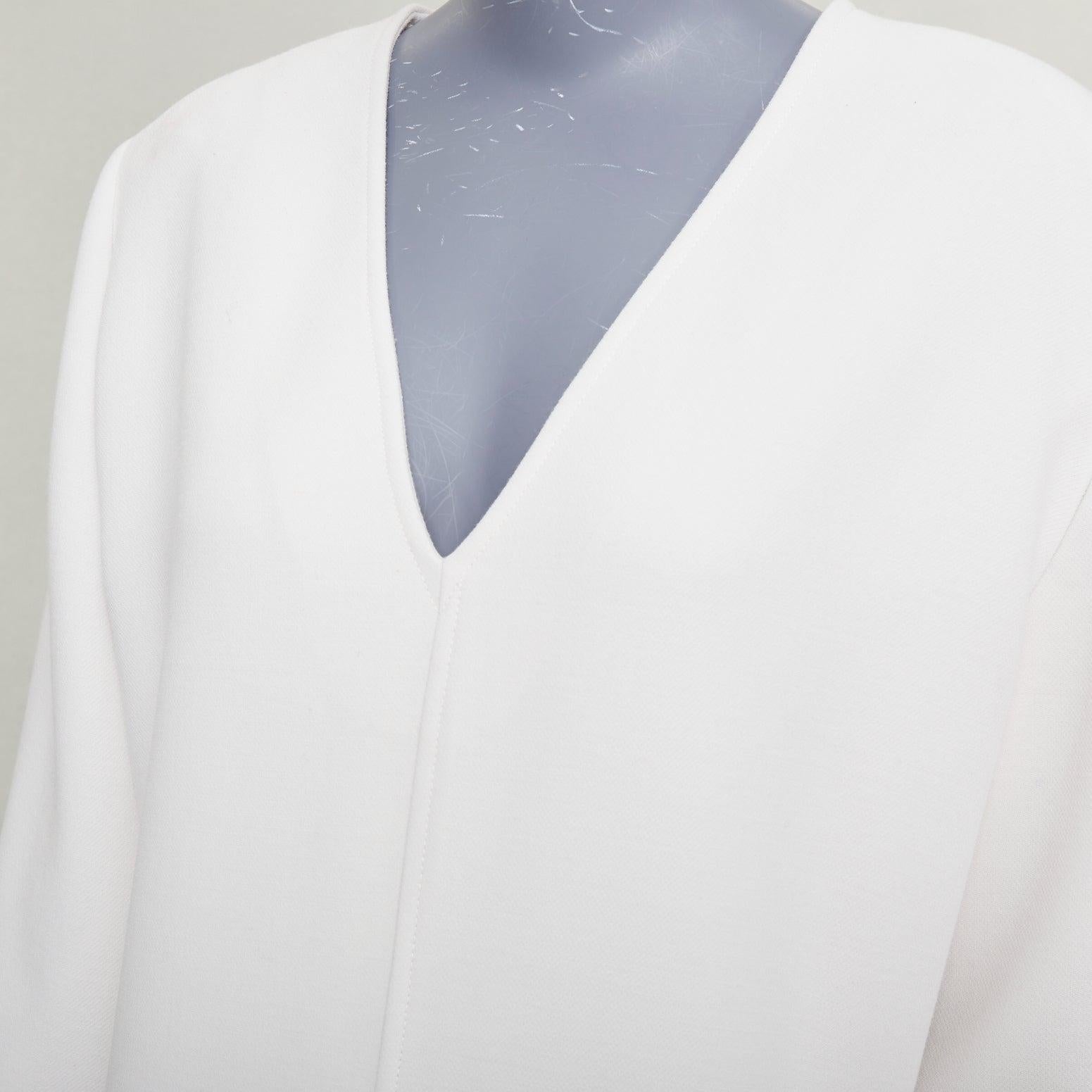 SAINT LAURENT 2022 Runway Bridal off-white wool Power shoulder maxi gown FR42 XL im Angebot 4