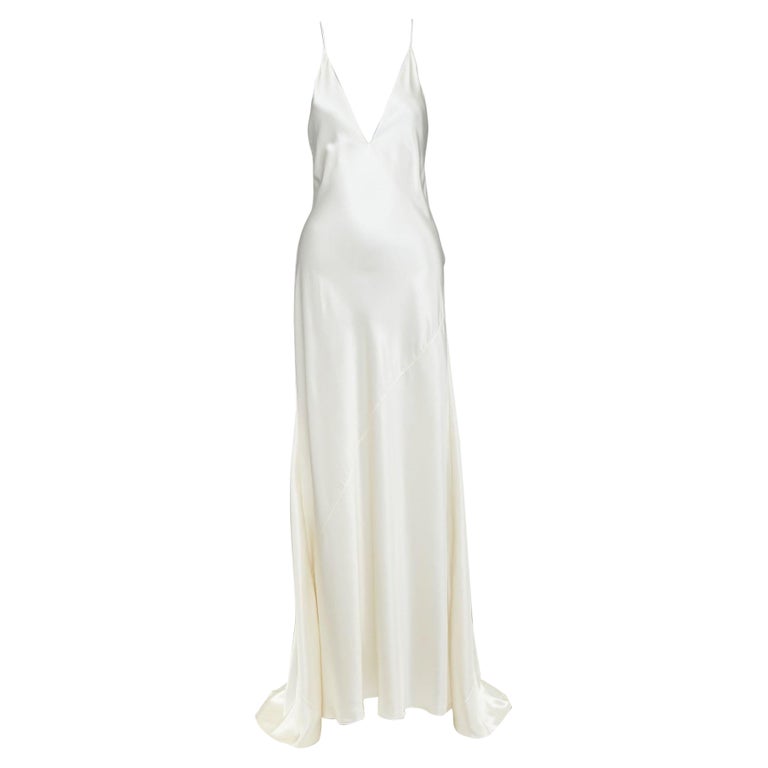 ysl white dress Lace-trimmed silk minidress in - Saint Laurent crisscross back Sheath silhouette Mini length Silk Made in France White scalloped trim dress, YSL