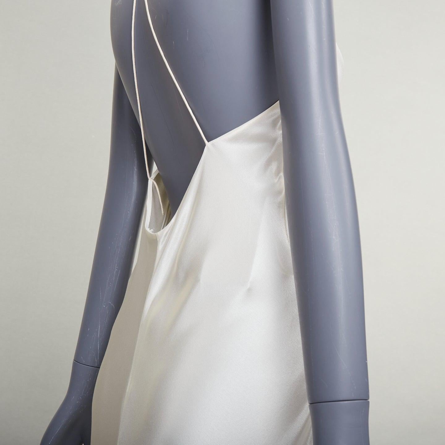 SAINT LAURENT 2022 Runway Bridal silk satin open back bias cut gown FR38 M im Angebot 3