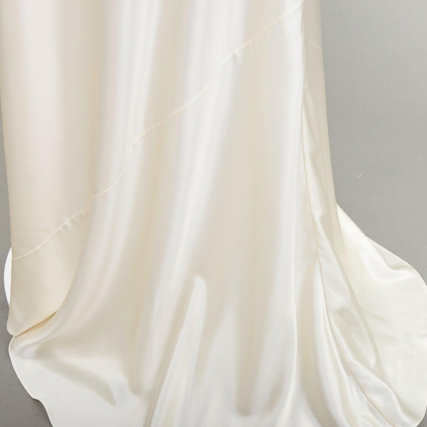 SAINT LAURENT 2022 Runway Bridal silk satin open back bias cut gown FR38 M im Angebot 4