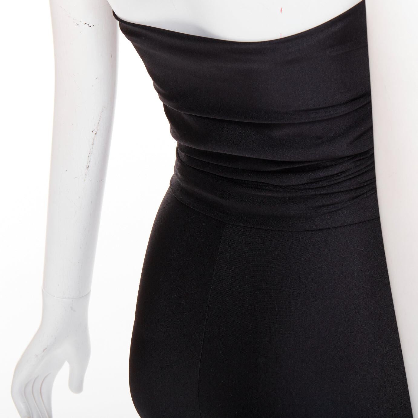 SAINT LAURENT 2022 Runway halter sweetheart ruched bodice catsuit bodysuit Sz 2 en venta 4