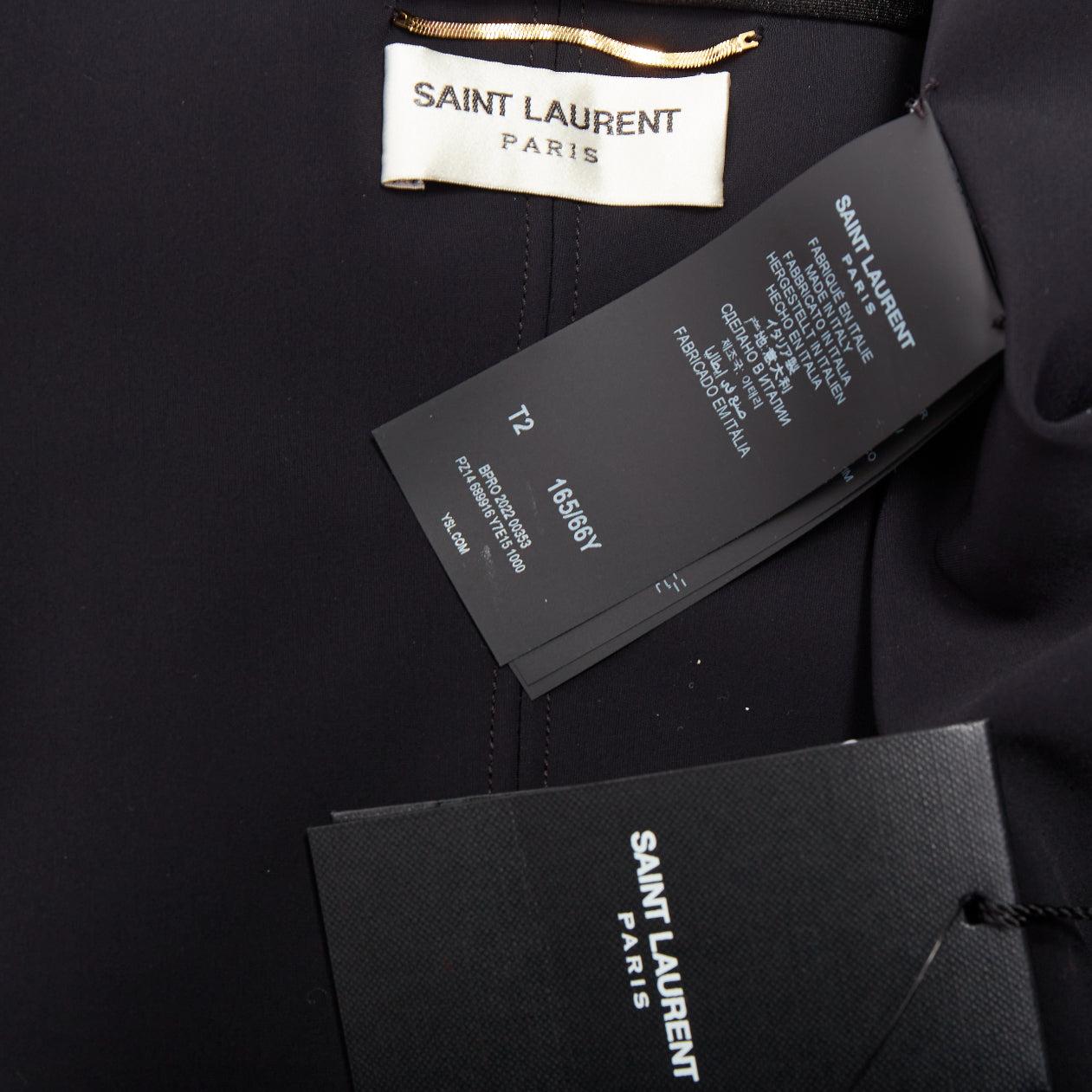 SAINT LAURENT 2022 Runway halter sweetheart ruched bodice catsuit bodysuit Sz 2 en venta 5