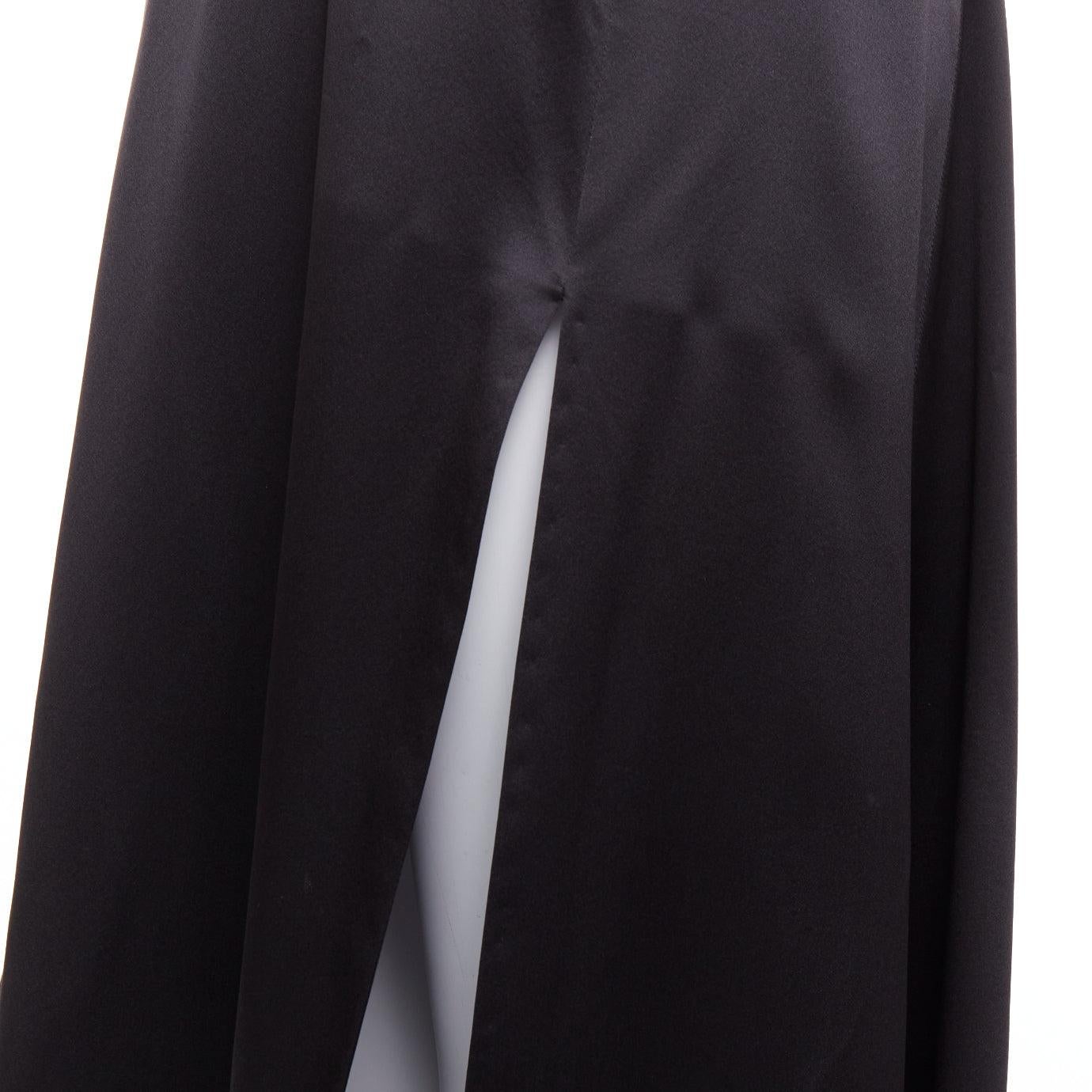 SAINT LAURENT 2022 Runway plunge neck dipped back high slit slip gown FR38 M en vente 5