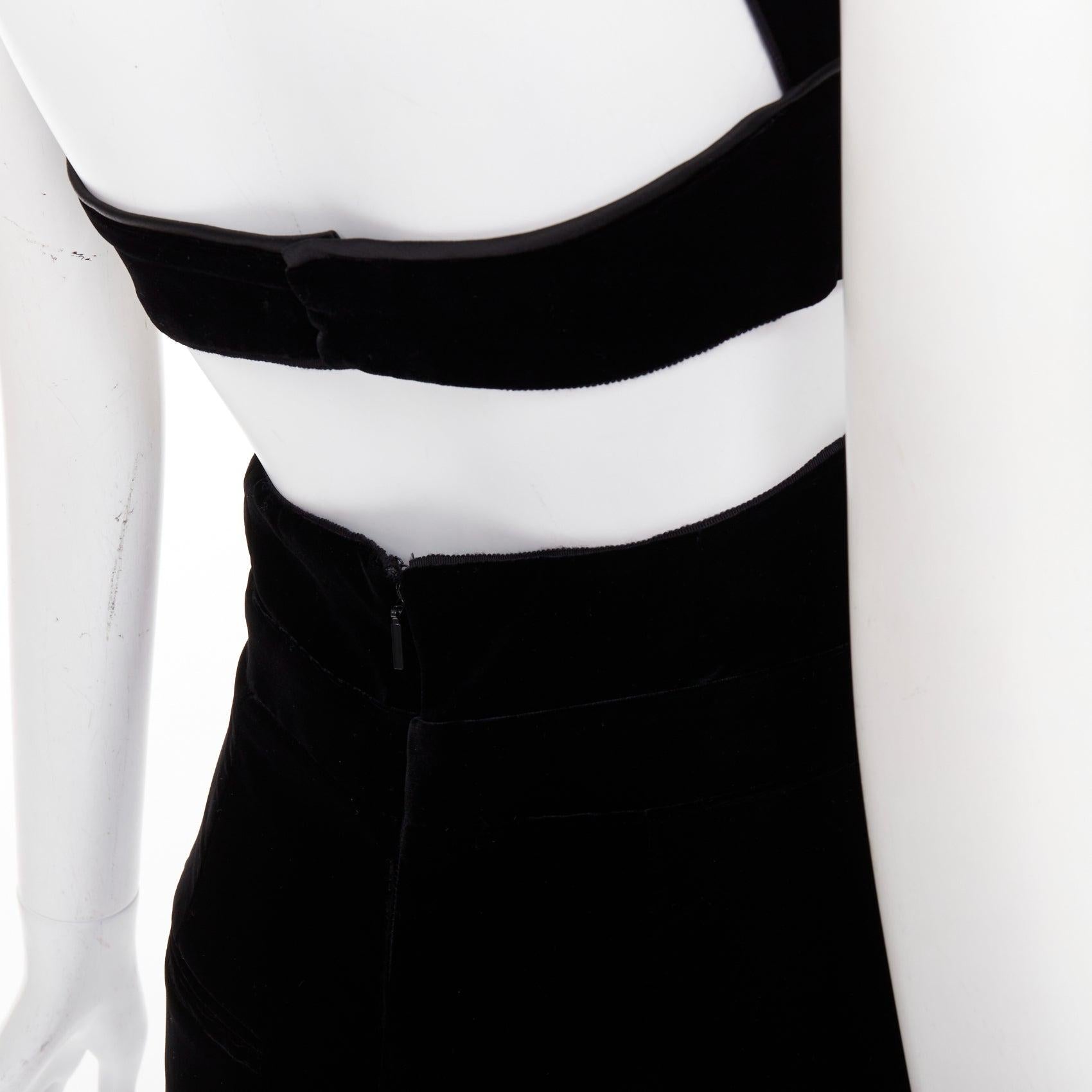 Saint Laurent 2022 Runway velours cristal broche découpe grenouillère playsuit FR36 S en vente 2