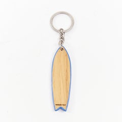 SAINT LAURENT 2022 Surf Keyring surfboard light brown oak wood painted bag charm
