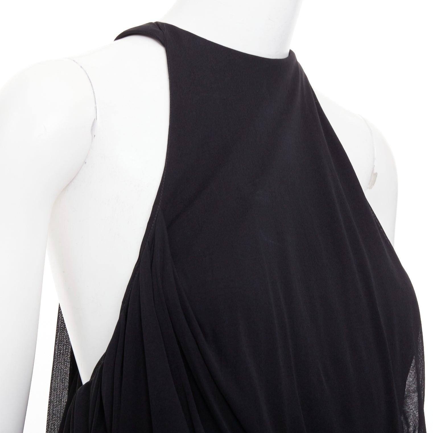 SAINT LAURENT 2023 schwarzer Neckholder Göttin griechisch drapiertes Kleid Kleid FR38 M im Angebot 3