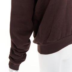 SAINT LAURENT 2023 brown cotton fleece overlapping cowl neck pullover L