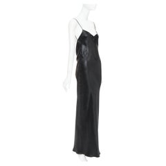 SAINT LAURENT 2023 Runway schillernder Satin Cowl Kleid mit offenem Rücken FR40 L