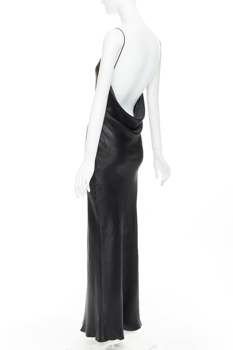 SAINT LAURENT 2023 Runway iridescent satin cowl open back dress gown FR40 L For Sale at 1stDibs SAINT LAURENT 2023 Runway iridescent satin cowl open back dress gown FR40 L For Sale at 1stDibs