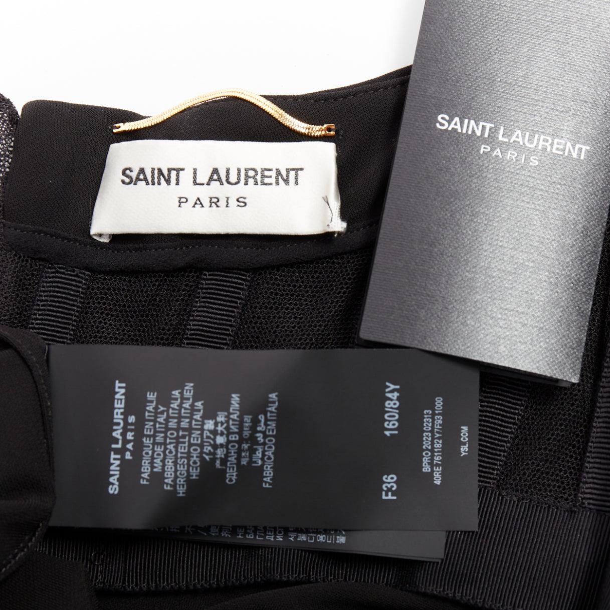 SAINT LAURENT 2023 Runway robe à gants en forme de cœur armé FR36 S en vente 5