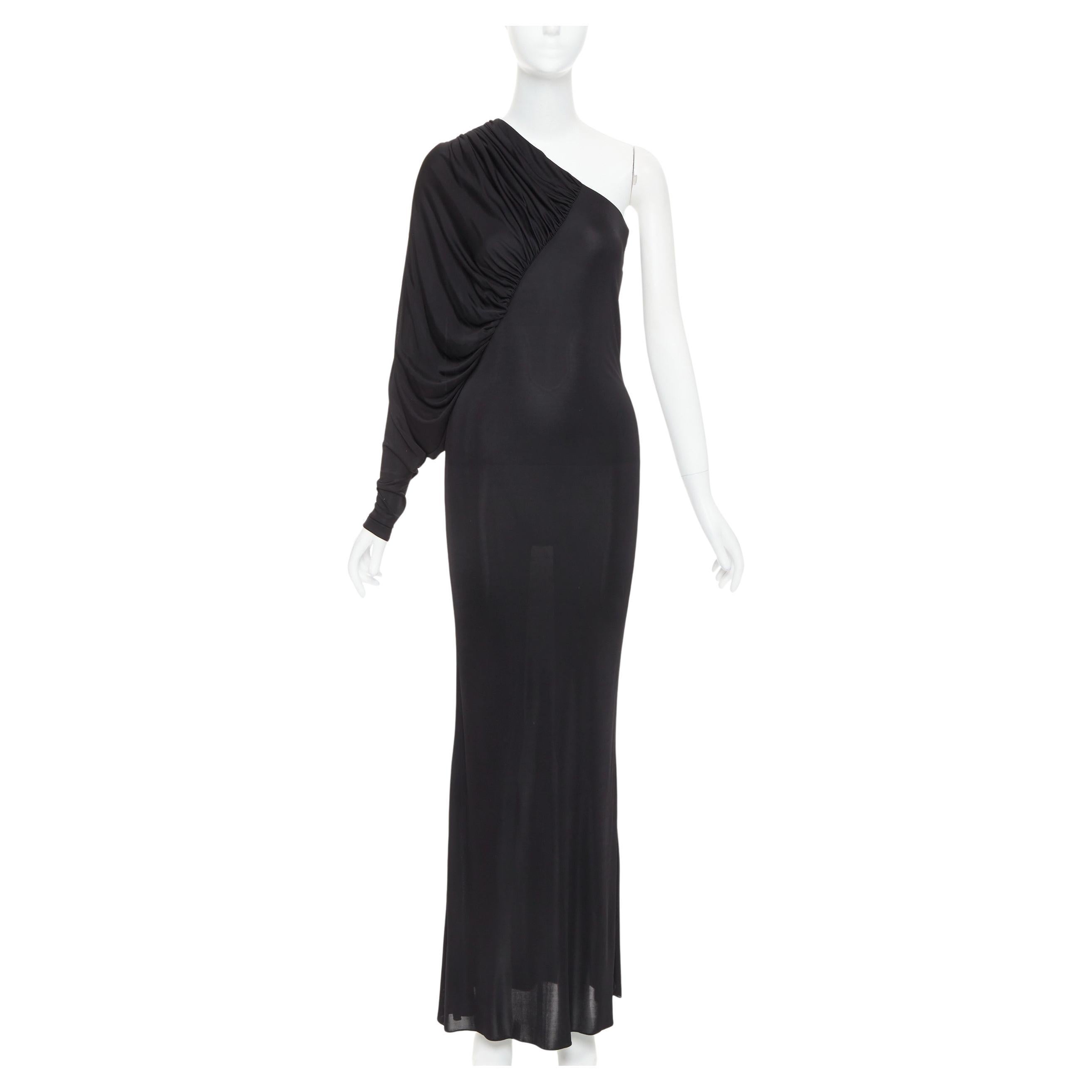 Saint Laurent 2023 robe robe à une manche en jersey de viscose brillant FR40 L en vente