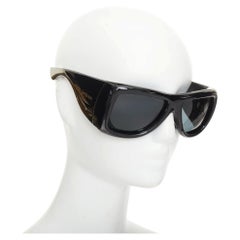 SAINT LAURENT 2023 SL 564 Mask black oversized glossy wrap shield sunglasses
