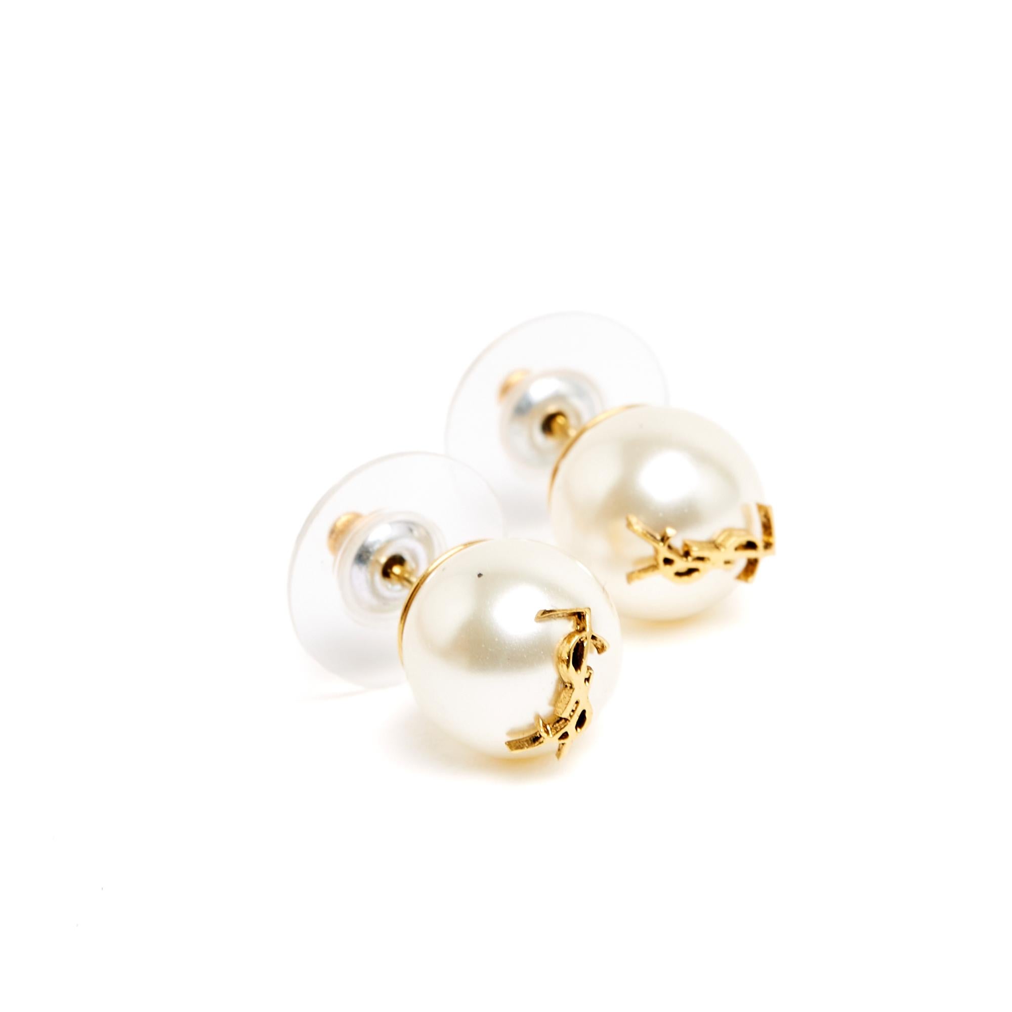 Saint Laurent 2024 Bague Boucles oreille Cassandre Ausgefallene Perlen-Ring-Ohrringe OS im Angebot 3
