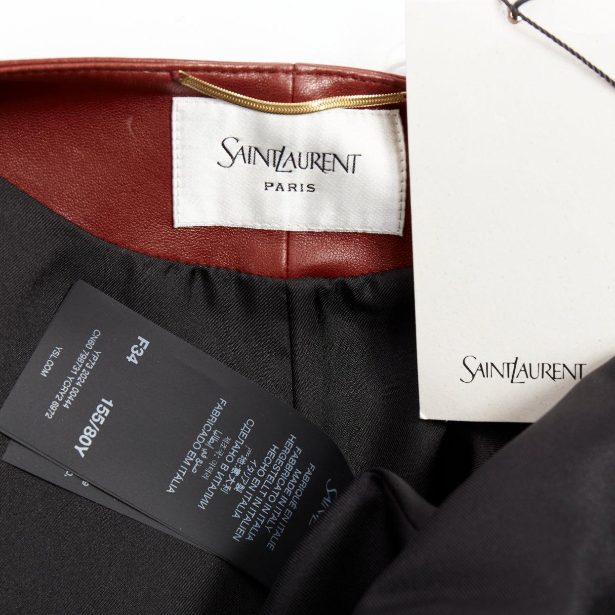 Saint Laurent 2024 Goji, robe en cuir d'agneau à découpes plongeantes dans le dos FR34 XS en vente 4