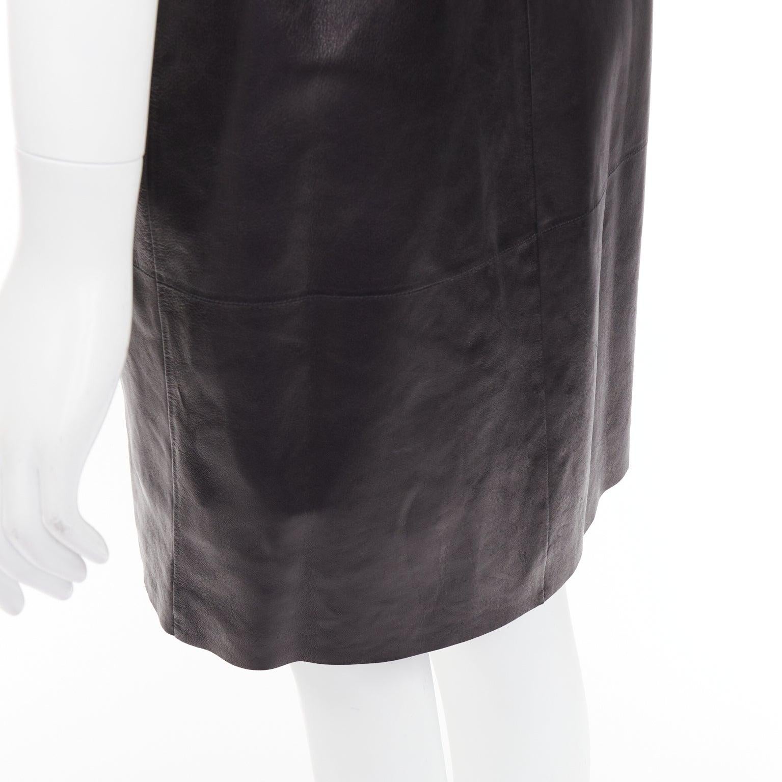 SAINT LAURENT 2024 robe en cuir d'agneau à découpes plongeantes et dos ouvert FR38 M en vente 4