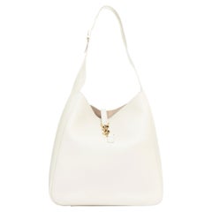 SAINT LAURENT 2024 Le 5 a 7 supple calfskin YSL logo Large hobo tote bag