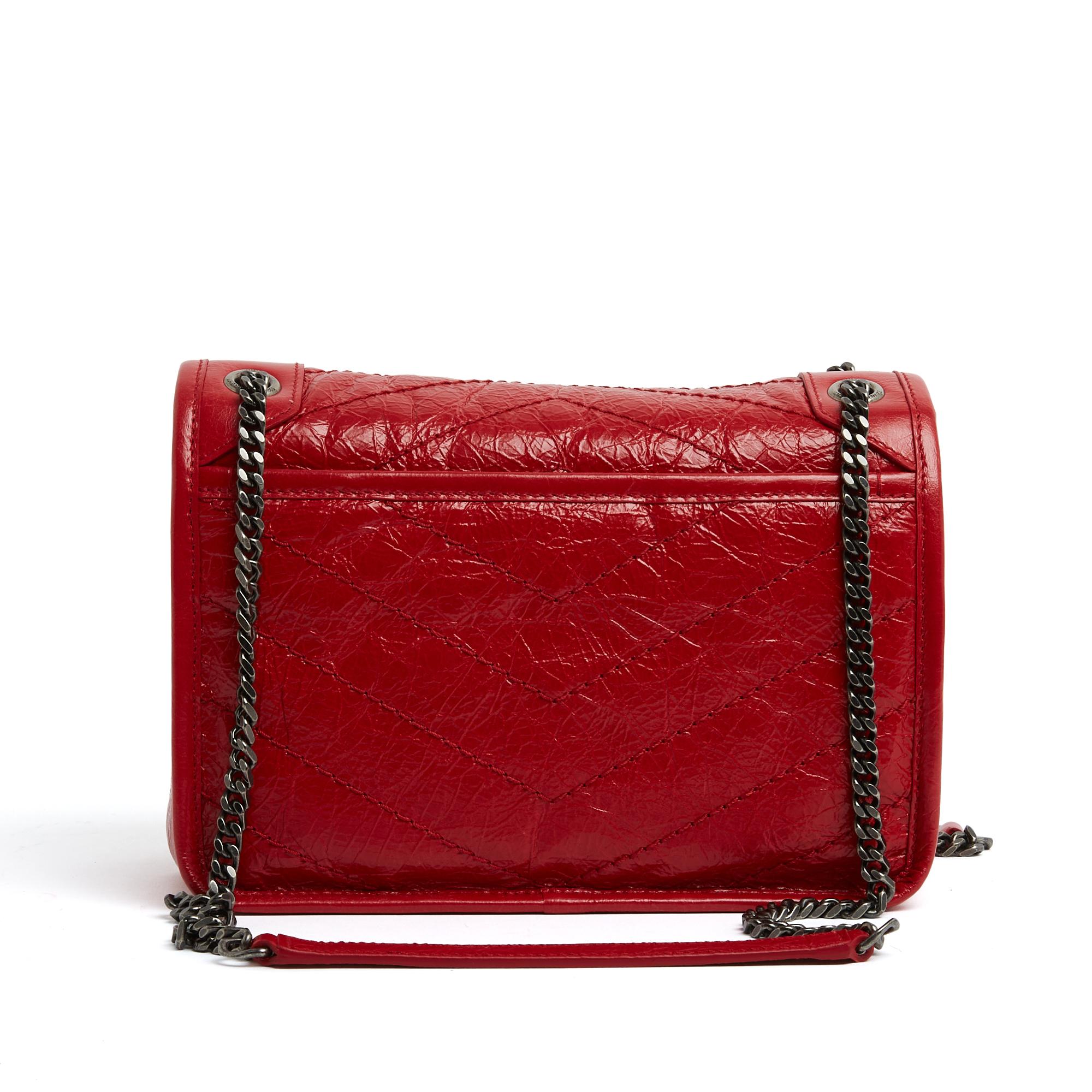 Saint Laurent 2024 Sac Niki Baby Bolso de hombro de piel vintage rojo  Nuevo Rojo en venta