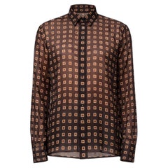 Saint Laurent 2025 Semi-Sheer Wool Geometric Pattern Shirt