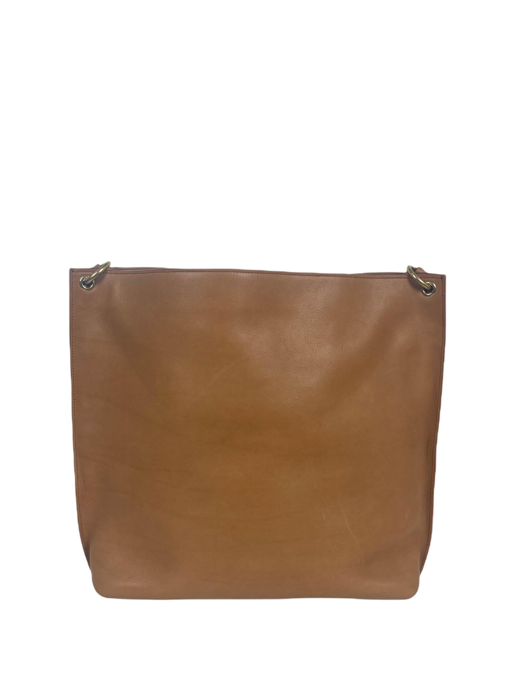 Saint Laurent '21 Braunes Leder MonogrammLogo Tag Hobo mit Crossbody-Riemen $2550 Damen