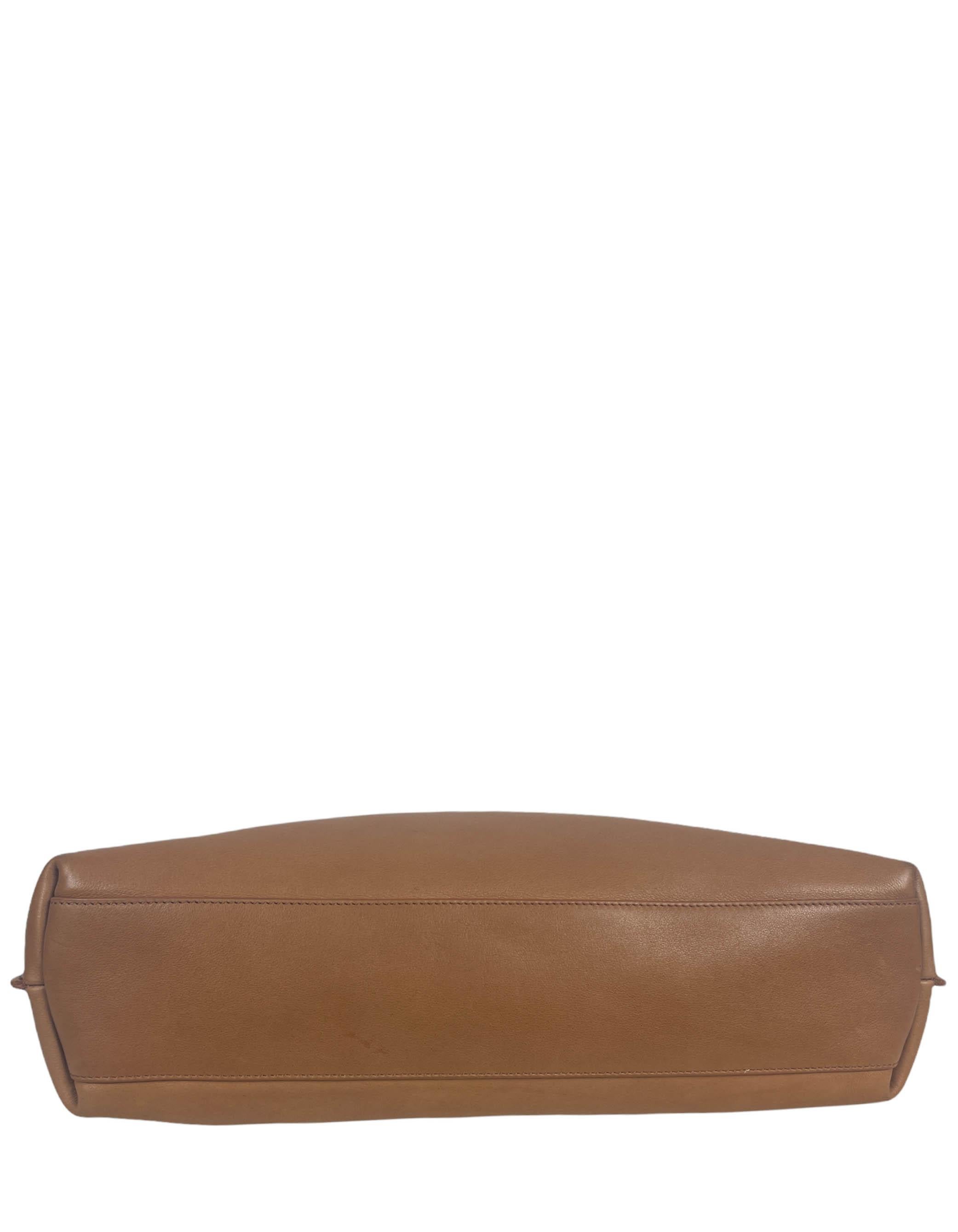 Saint Laurent '21 Braunes Leder MonogrammLogo Tag Hobo mit Crossbody-Riemen $2550 1