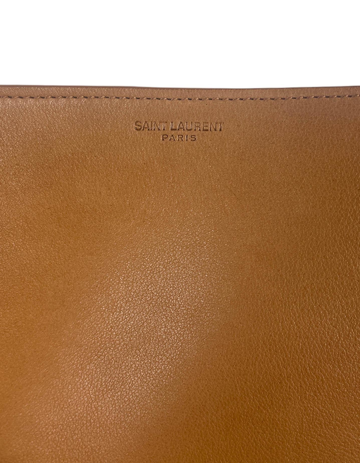 Saint Laurent '21 Tan Leather MonogramLogo Tag Hobo w/ Crossbody Strap rt $2550 1