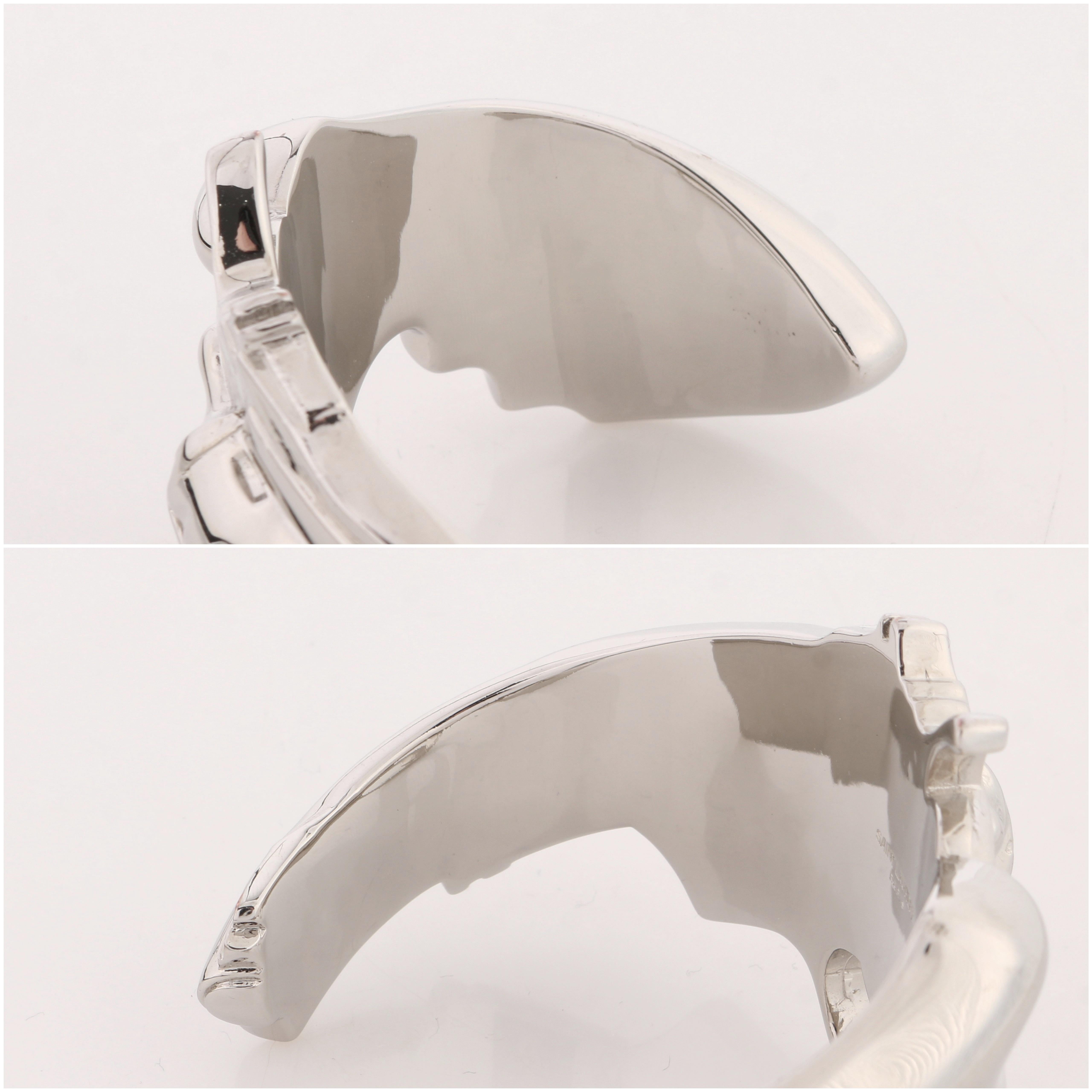 SAINT LAURENT A/W 2014 Silver Plated Revolver Gun Statement Cuff Bracelet 5