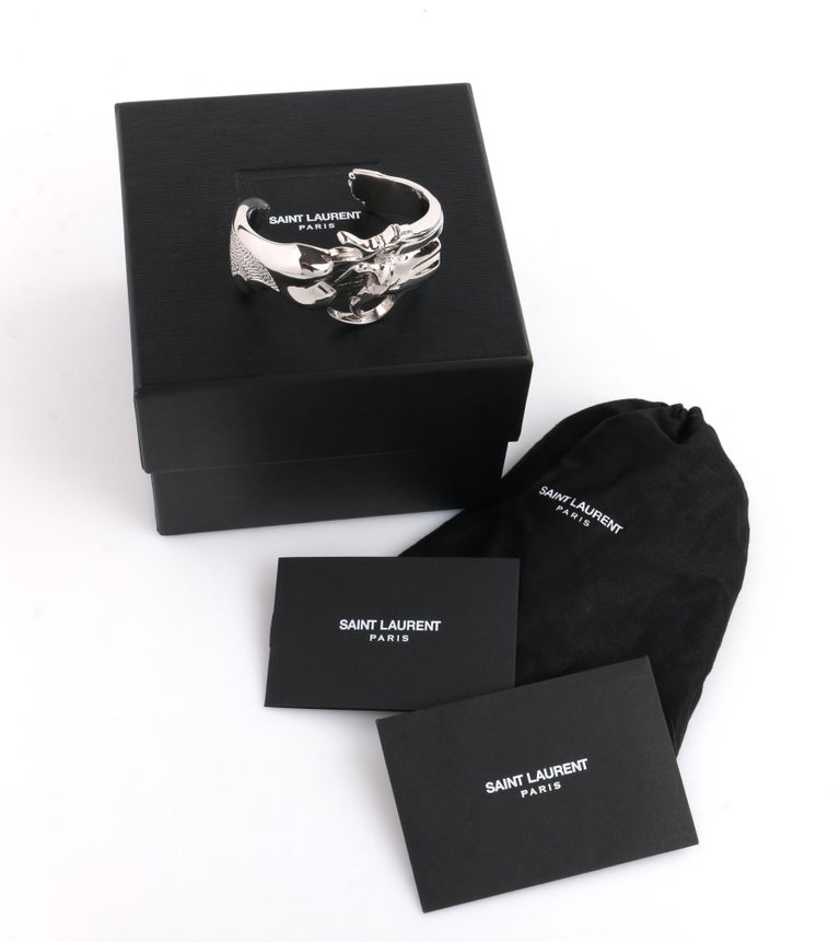 SAINT LAURENT A/W 2014 Silver Plated Revolver Gun Statement Cuff ...