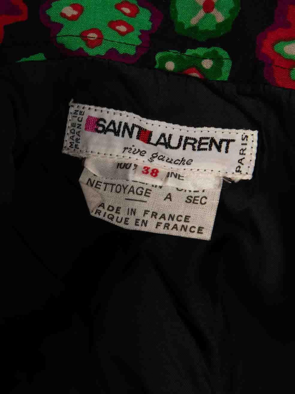 Saint Laurent - Jupe midi en laine à fleurs abstraites, taille M en vente 2