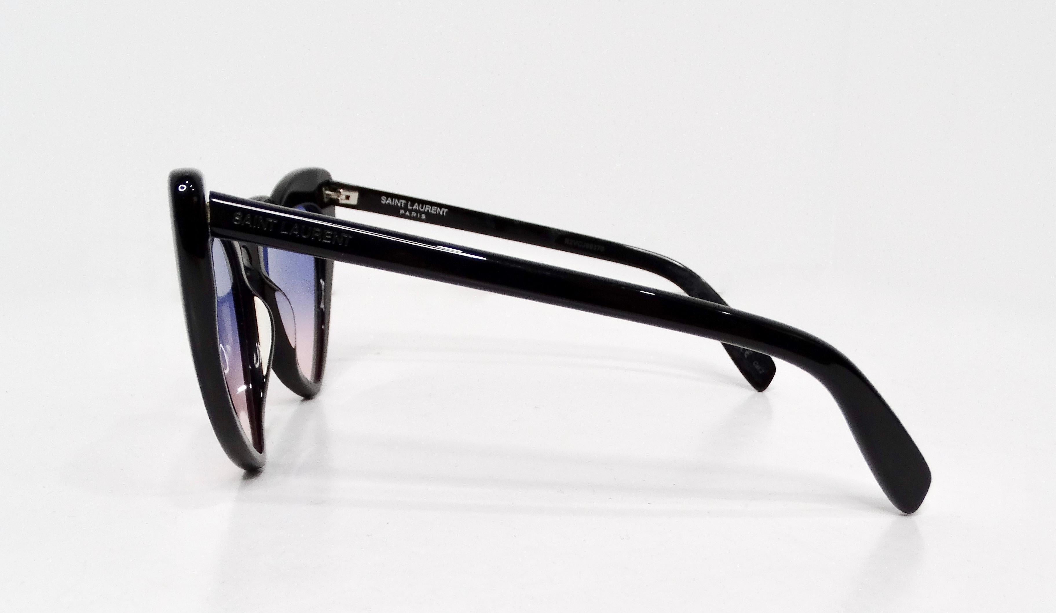 Saint Laurent - Lunettes de soleil en acétate à monture en forme de cœur ombré Bon état - En vente à Scottsdale, AZ