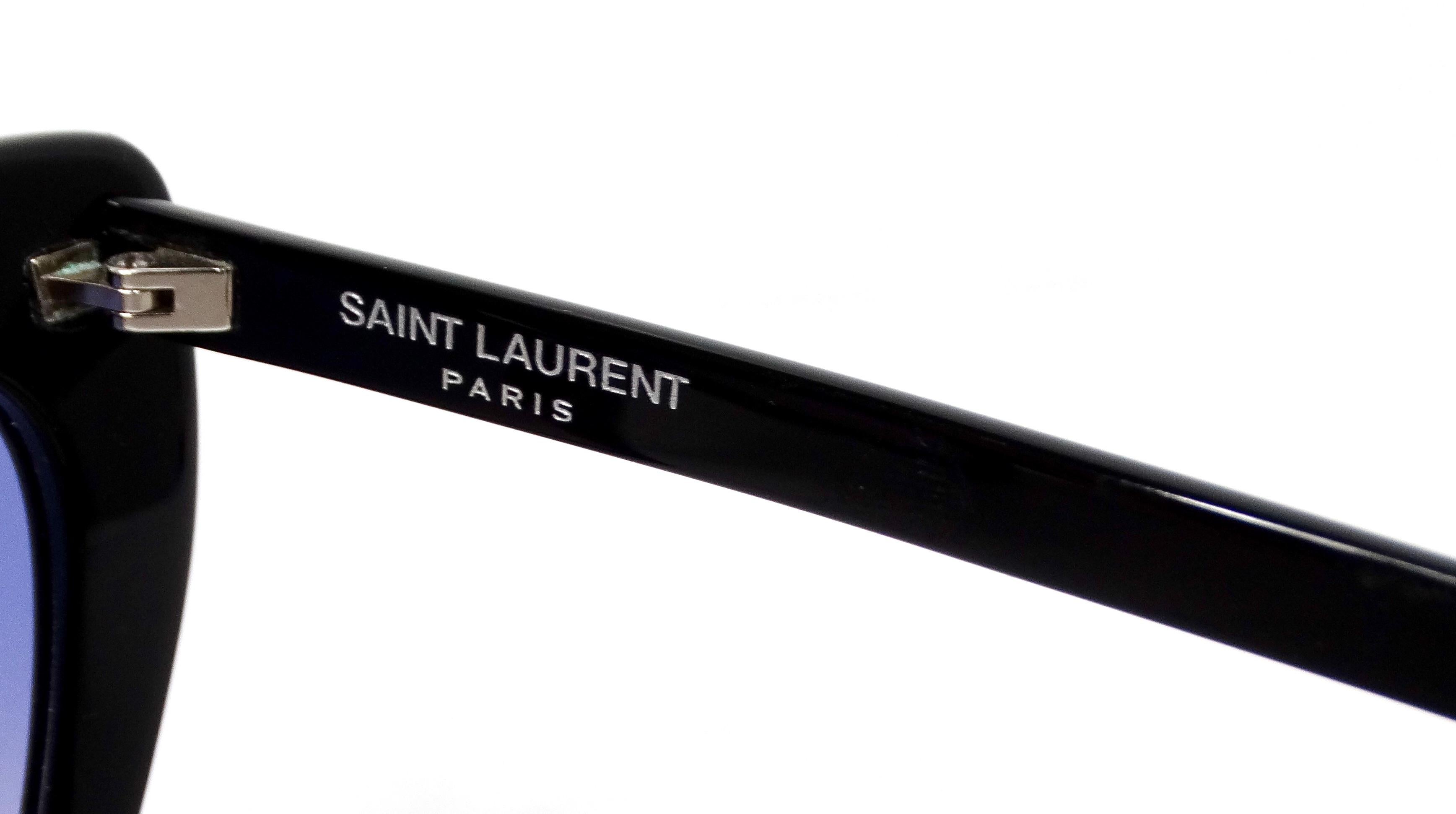 Saint Laurent - Lunettes de soleil en acétate à monture en forme de cœur ombré en vente 2