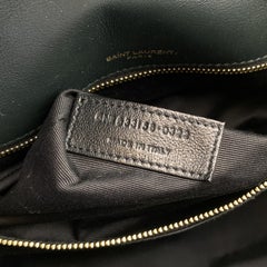 Saint Laurent Algae Green Quilted Suede Medium Niki Shoulder Bag
