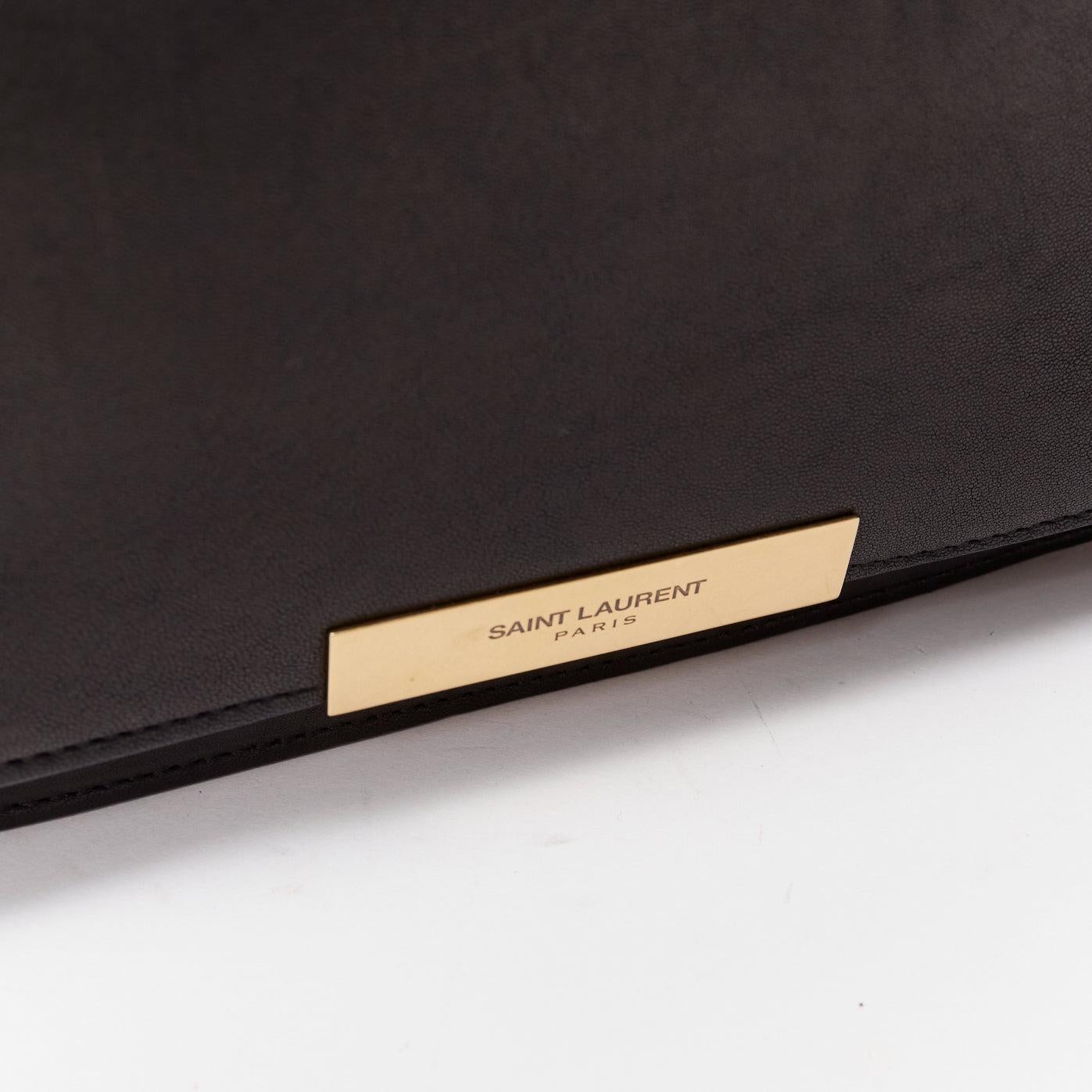 SAINT LAURENT Amalia black lambskin gold logo flap shoulder messenger bag 4